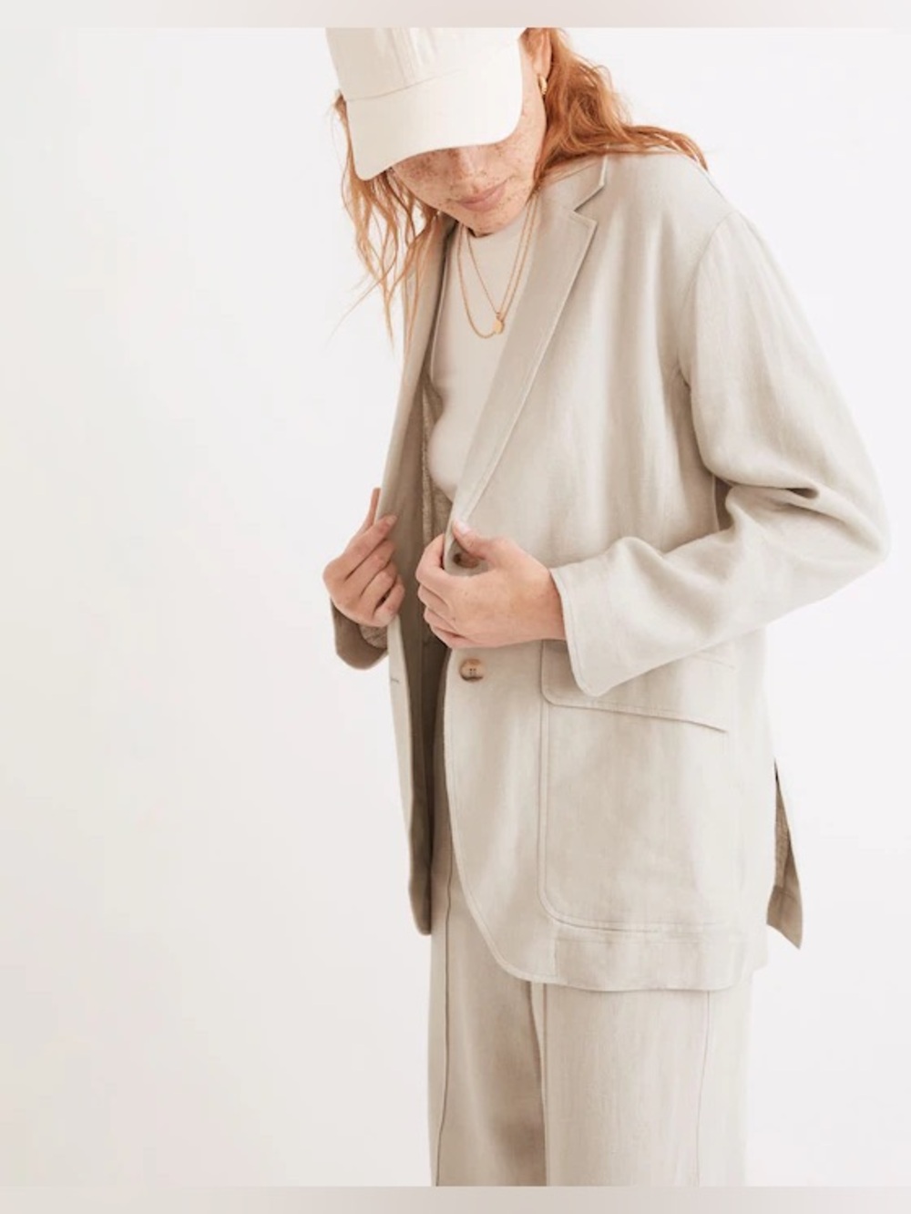 Madewell Breezewoven Larsen Blazer Women’s Size Large Ashen Sage Oversized